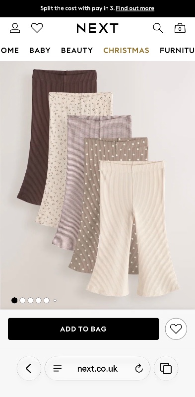 Neutral Ribbed Flare Leggings 5 Pack