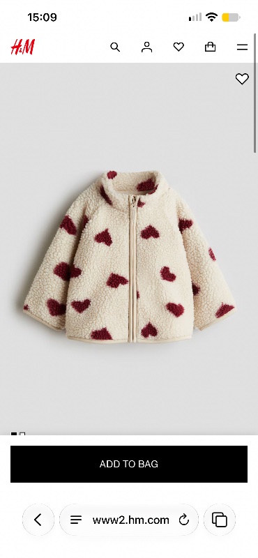 Light beige/Hearts teddy jacket