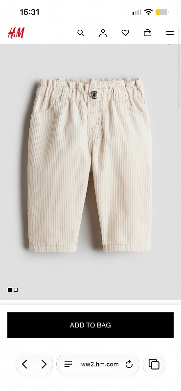 Light beige Corduroy trousers