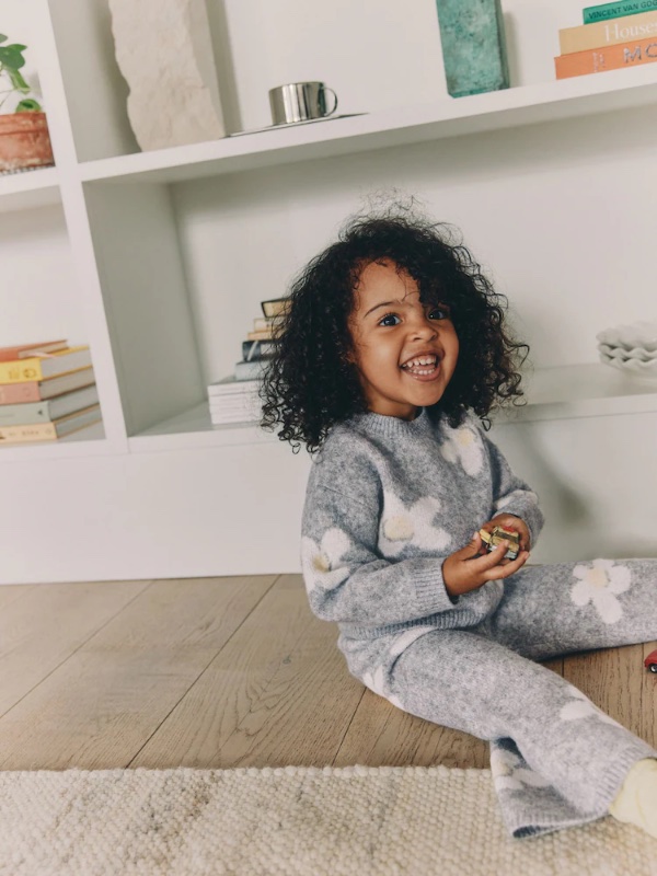 Grey Daisy Jumper and Trousers Set