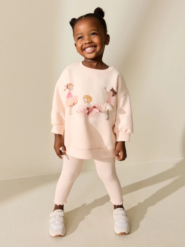 Pink Ballerinas Sweatshirt and Leggings Set